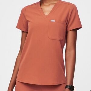 Figs Terracotta Scrub Top
